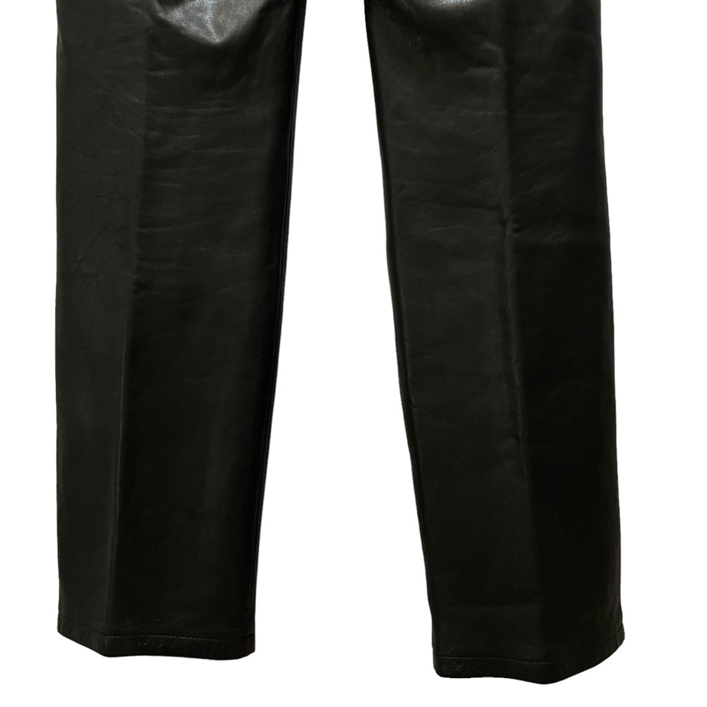 MODA INTERNATIONAL 100% Black Leather Lined Pants Size 6 - Picture 9 of 14